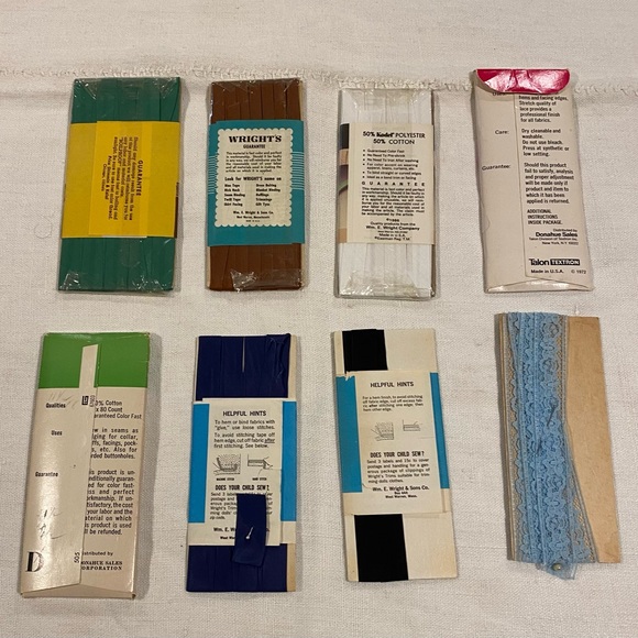 Vintage- bias & seam & piping tape- 8 packages - sewing / quilting / notions - Picture 2 of 2